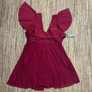 New‎ BMJL Women's XL Maroon One Piece Swimsuit Swimwear Modest Padded